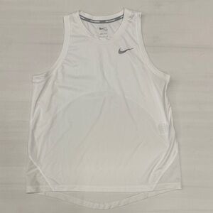 Nike Men's White and Gray Tank Top